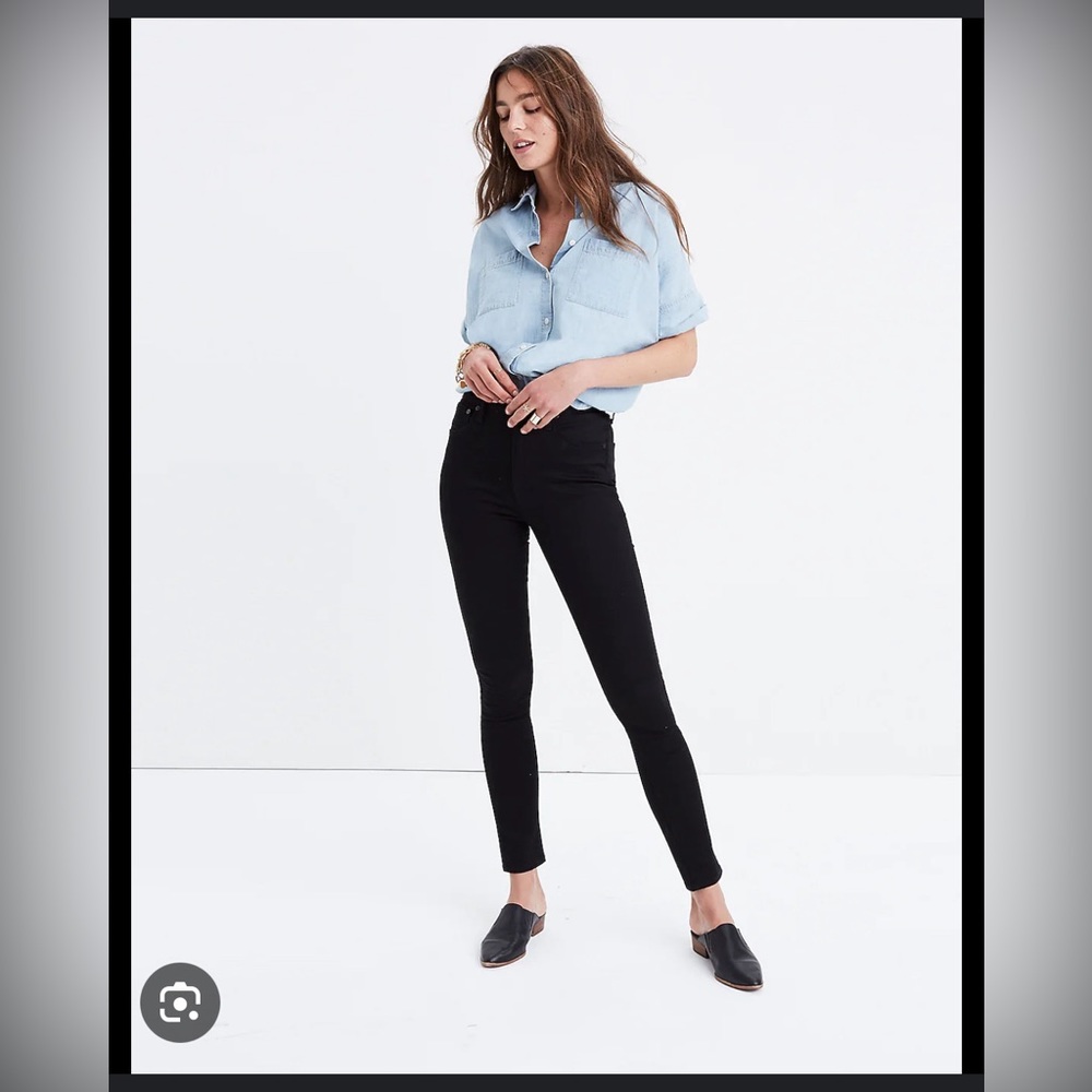 Madewell High Riser Skinny Black Stretch Jeans Womens Size 28